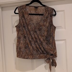 Worthington Leopard Print Sleeveless Blouse